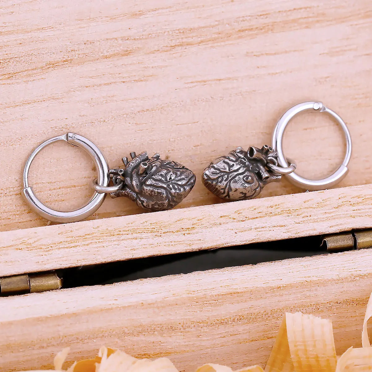Heart Drop Earrings — Stainless Steel