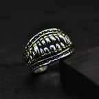 Retro Devil Teeth Denture Ring For Men Punk Gothic Rock Hiphop Open Ring Designer Jewelry Biker Accessories Unisex Gift