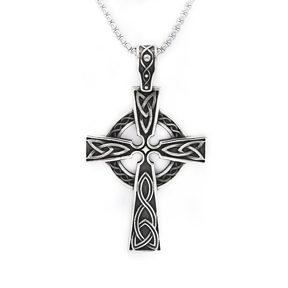 Celtic Cross Steel Pendant Retro Nordic Knot Punk