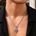 Viking Celtic Stone Pendant Necklace — Stainless Steel
