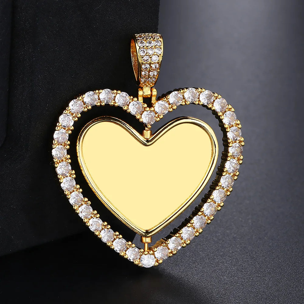 Heart Photo Pendant Necklace Memory