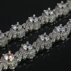 Gold Cuban Bracelet Iced Out 7.5MM Round Bead