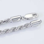 Two-Tone 925 Silver Rope Chain Necklace 3/5MM PVD