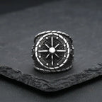 Viking Odin Compass Ring — Stainless Steel