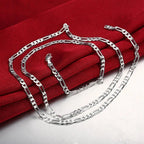 40-75cm Silver Color 4MM Chain Necklace for Women Lady Men Exquisite Luxury Gorgeous Charm Fashion Jewelry