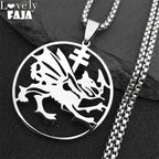 Dragon Order Pendant Silver Necklace — Stainless Steel