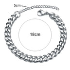 Fashion Stainless Steel Men Curb Cuban Chain Bracelet Women Bracelet On Hand For Couple Unisex Wrist Hand Jewelry Gift Party