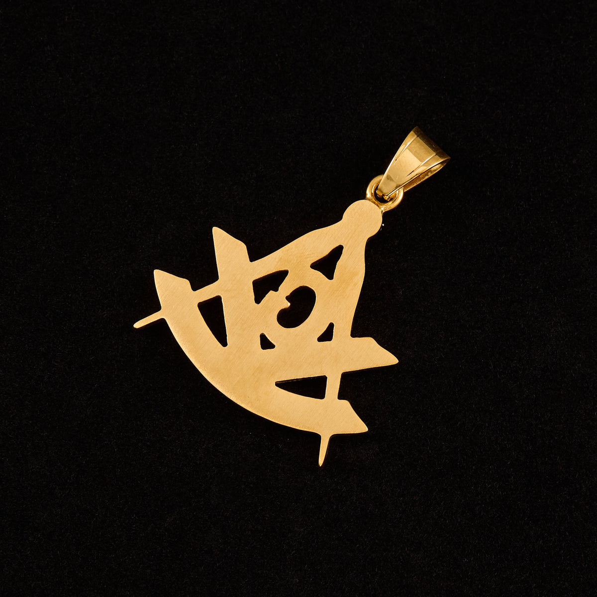 Drop shipping Hip Hop Iced Out Masonic with rhinestone Pendant Necklace Chain Gold Color Stainless Steel Freemason