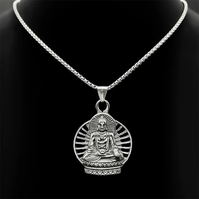 Buddhist Silver Pendant Amitabha Buddha Maitreya