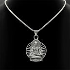 Buddhist Silver Pendant Amitabha Buddha Maitreya