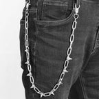 Punk Spike Wallet Chain Necklace — Zinc Alloy