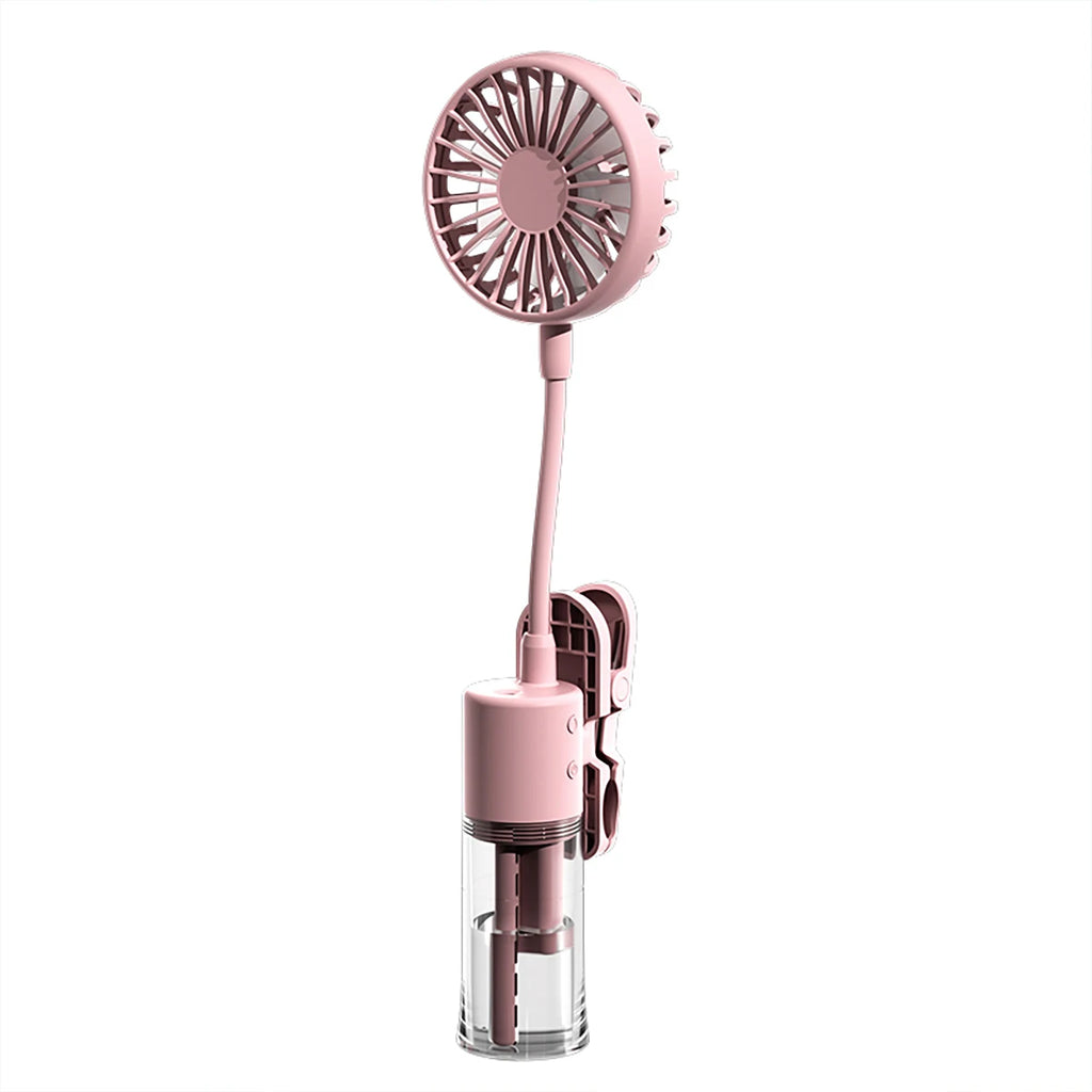 New Spray Clip Fan, 2-in-1 Hydrating and Cooling Fan, Portable USB Rechargeable Mini Handheld Cooling Spray Fan