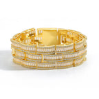 25mm Wide Iced Out Link Chain Bracelet
