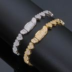 Heart Tennis Bracelet Silver 8MM Baguette Iced Out