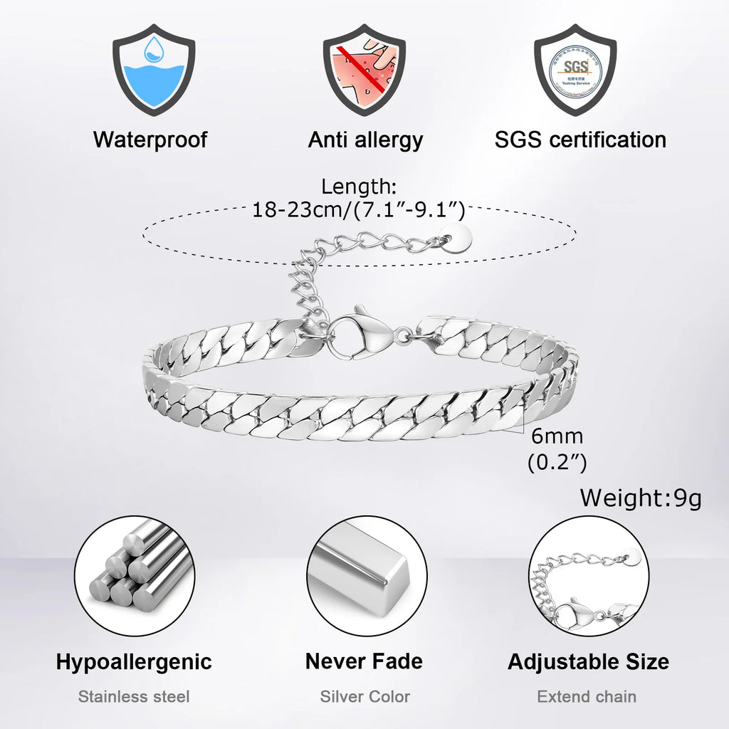 Braided Link Chain Bracelet — Silver