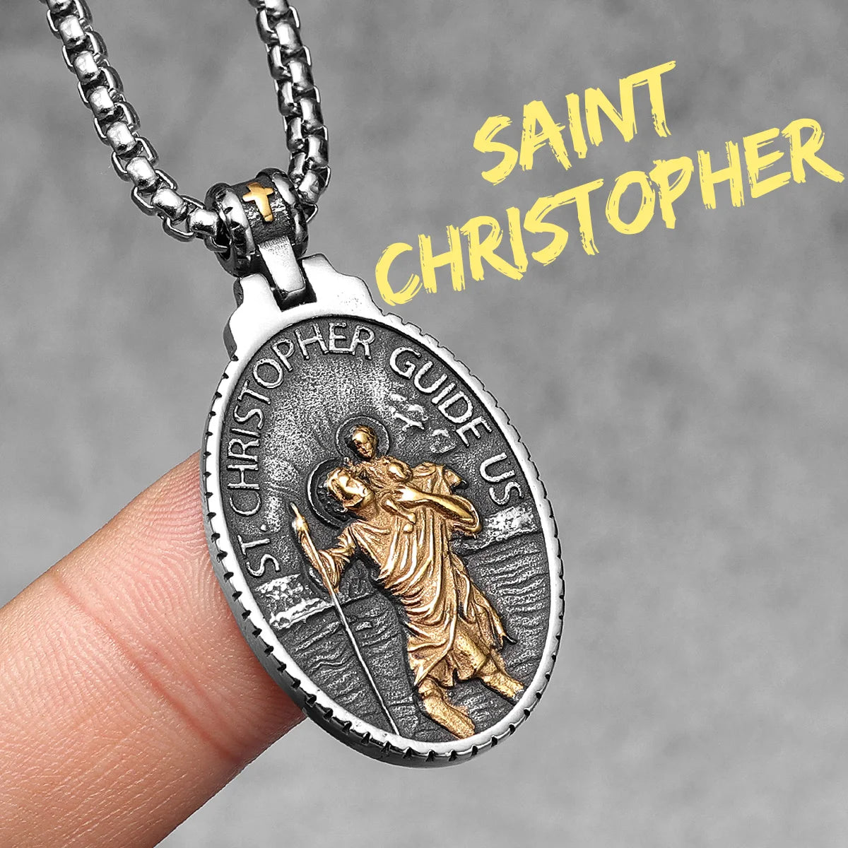 Angel Jesus Virgin Mary Pendant — Stainless Steel