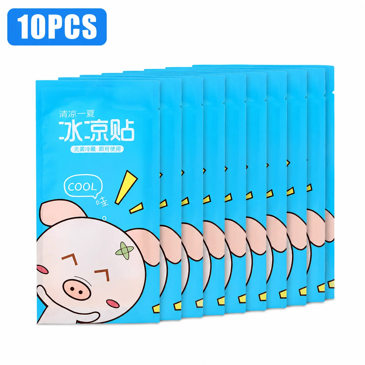 Cooling Gel Ice Sticker 10H Disposable Non Woven Patch for Summer Outdoor Camping Hiking Heat Relief Body Cooling Care