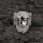 Iced Out CZ Pave Band Ring for Men — Two-Tone, Rapper Band