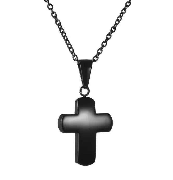 Simple Cross Necklace For Women Men Stainless Steel Chains Religion Cross Pendants Prayer Gifts with 50cm Chain