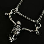 Halloween Punk Style Skull Necklace Retro Accessory Pendant Sweater Chain Halloween Gift Decorative Pendant