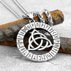 Viking Witch Celtic Knot Pendant Necklace Rune Stainless Steel Men Chain Odin Gothic Necklace Protection Amulet Jewelry