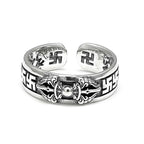 Unisex Adjustable Cross Ring Punk Dark Style Stainless Steel Comfort Fit Jewelry for Daily Wear Gift Idea