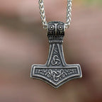 2024 New Fashion Viking Thor's Hammer Pendant Raven Pendant For Men 316L Stainless Steel Jewelry Gift