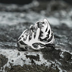 Fashion Punk Stainless Steel Fire Dragon Rings For Men Women Hip Hop Biker Vintage Vikings Animal Ring Amulet Jewelry
