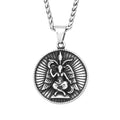 New Vintage Lucifer Pendant Necklaces For Men 316L Stainless Steel Punk Satan Leviathan Cross Amulet Jewelry Gifts