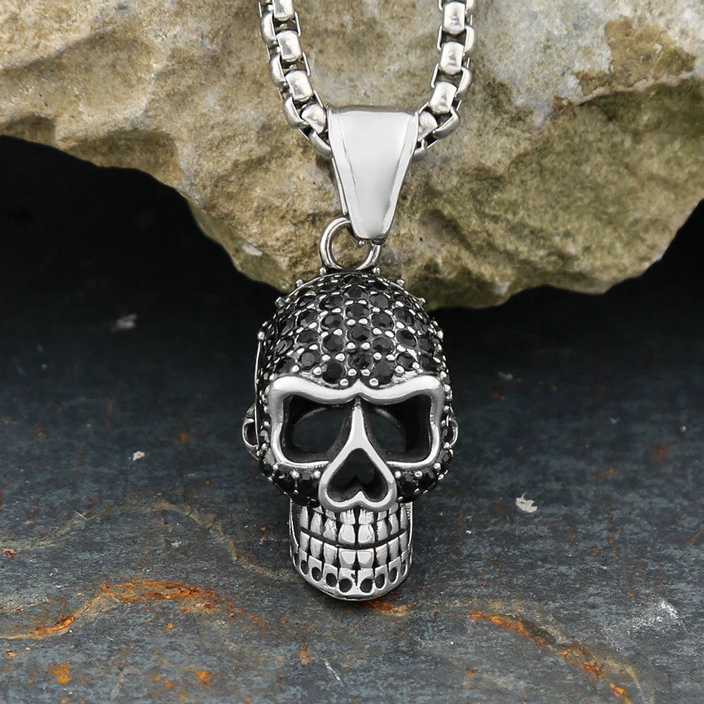 Gothic Skull Pendant Necklace — Stainless Steel