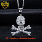 Iced Out Skull Pendant — 925 Silver