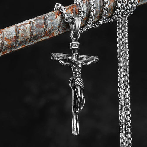 Cross Demon Pendant Necklace Stainless Steel