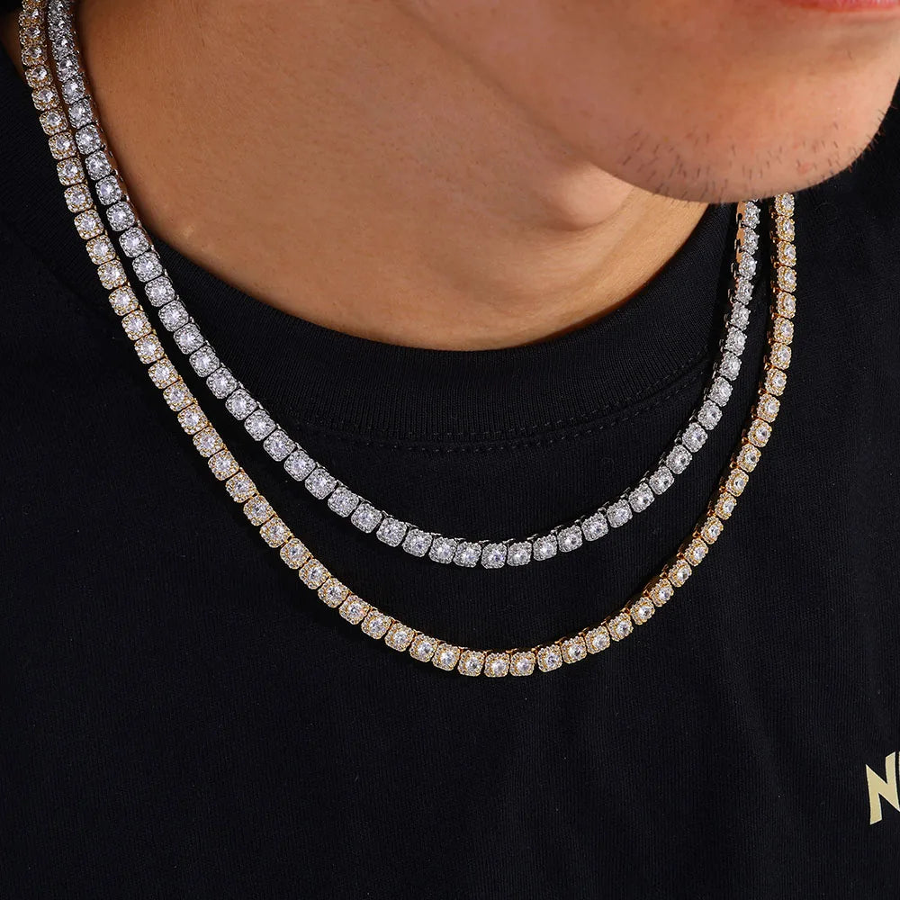 Gold VVS Tennis Chain Moissanite 5MM Iced Out