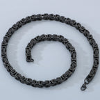 Men's 8MM Width 60CM Long Stainless Steel Twist Link Chain Necklace Classic Men's On Neck Jewelry Accessory 4 Color