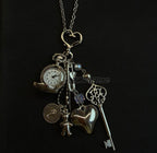 Original Hollow Heart Pocket Watch Chain keychain Design Steampunk Clock Vintage Necklace Pendant Jewelry Watch Men