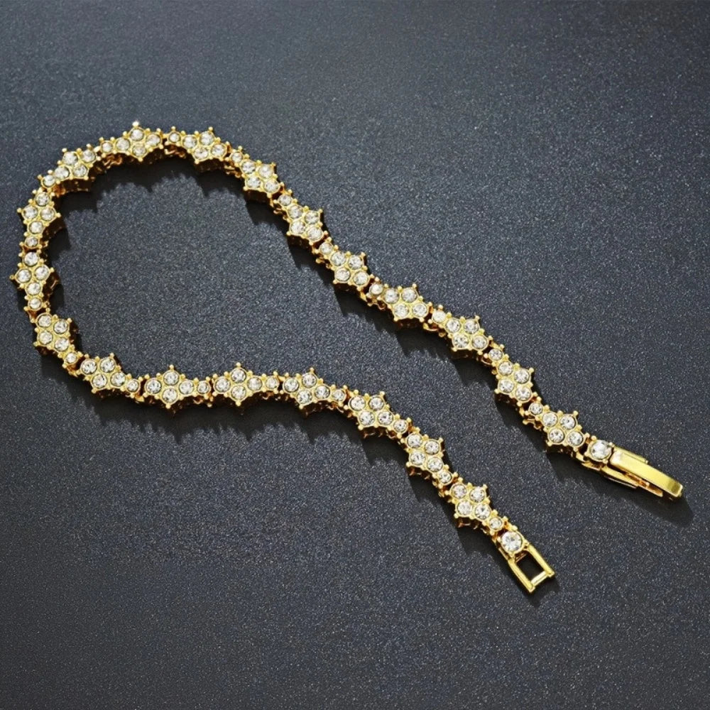 Flowers Zircon Crystal Bracelet — Gold
