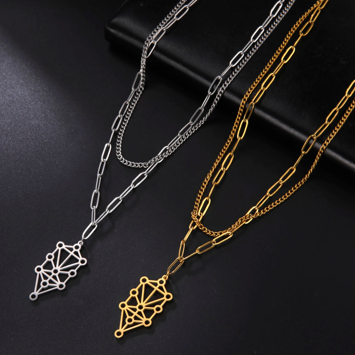 Kabbalah Sephirot Tree of Life Pendant Necklace — Stainless Steel