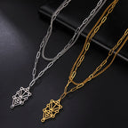 My Shape Sephirot Kabbalah Tree of Life Necklaces for Men Women Stainless Steel Pendant Necklace Vintage Male Jewelry Amulet