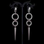 Gothic Spike Rivet Dangle Hoop Earrings Punk Avant-Garde