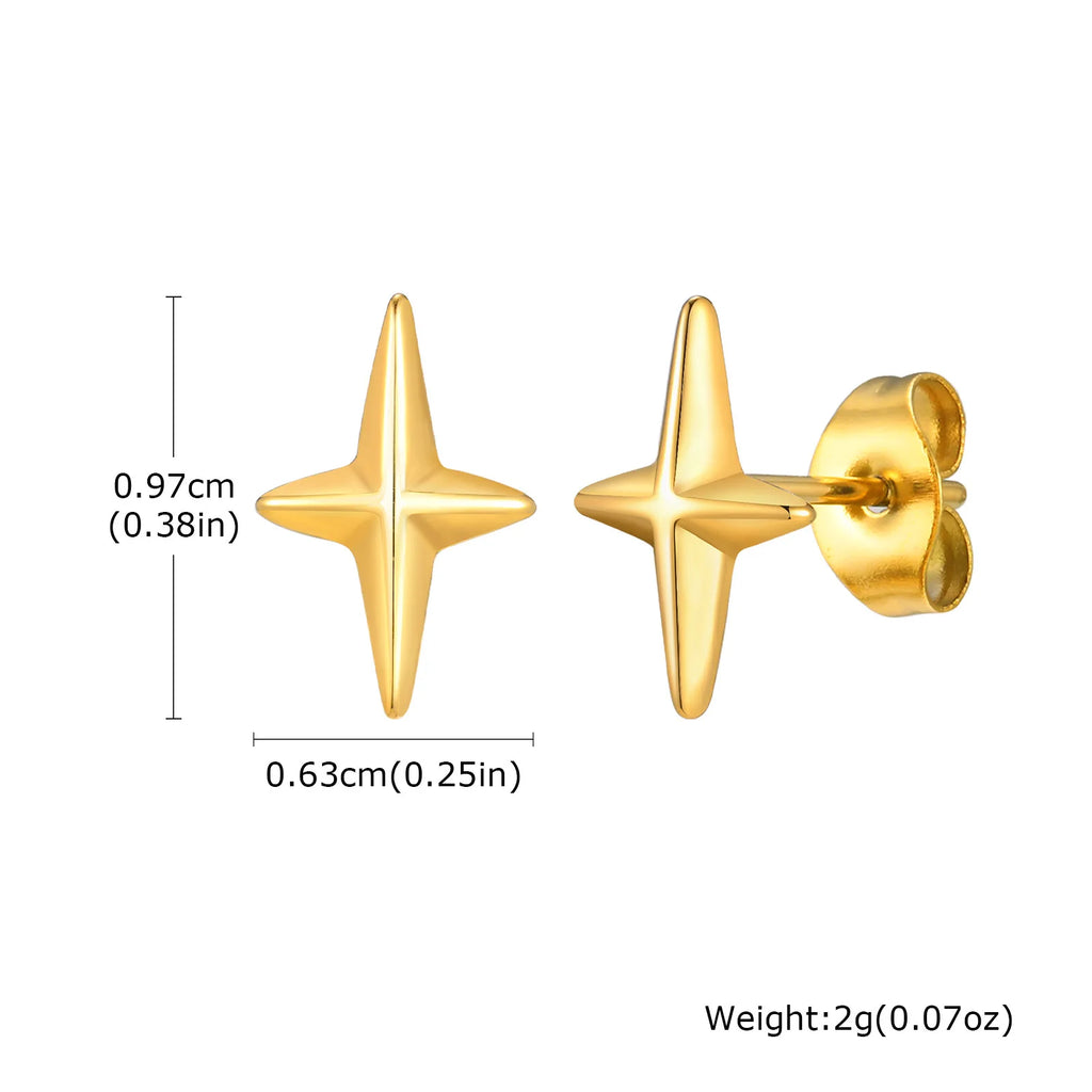 Black Star Stud Earrings — Stainless Steel
