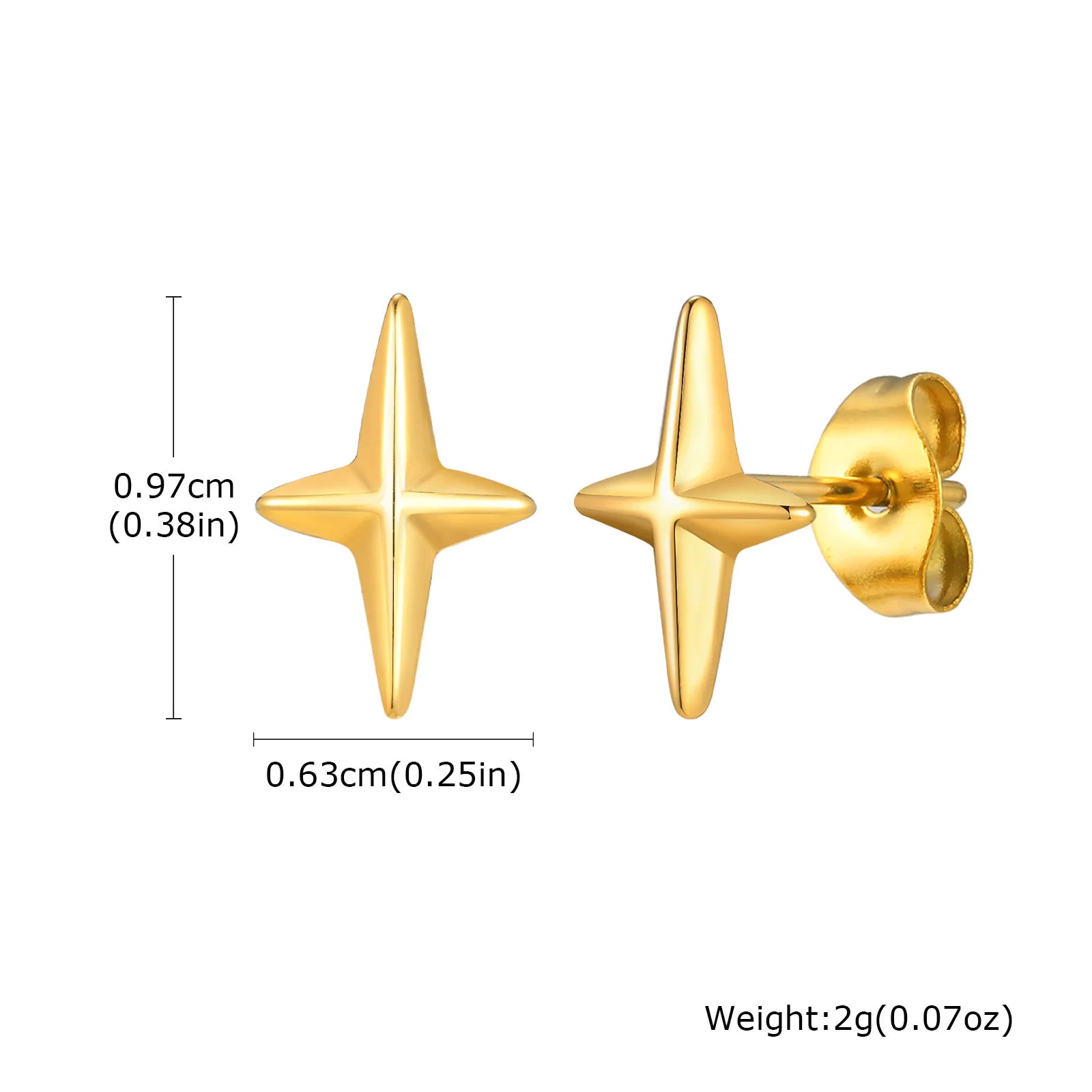 Black Star Stud Earrings — Stainless Steel