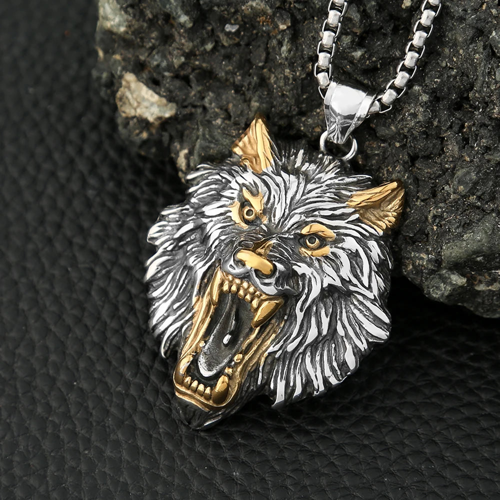 Wolf Fenrir Pendant — Stainless Steel