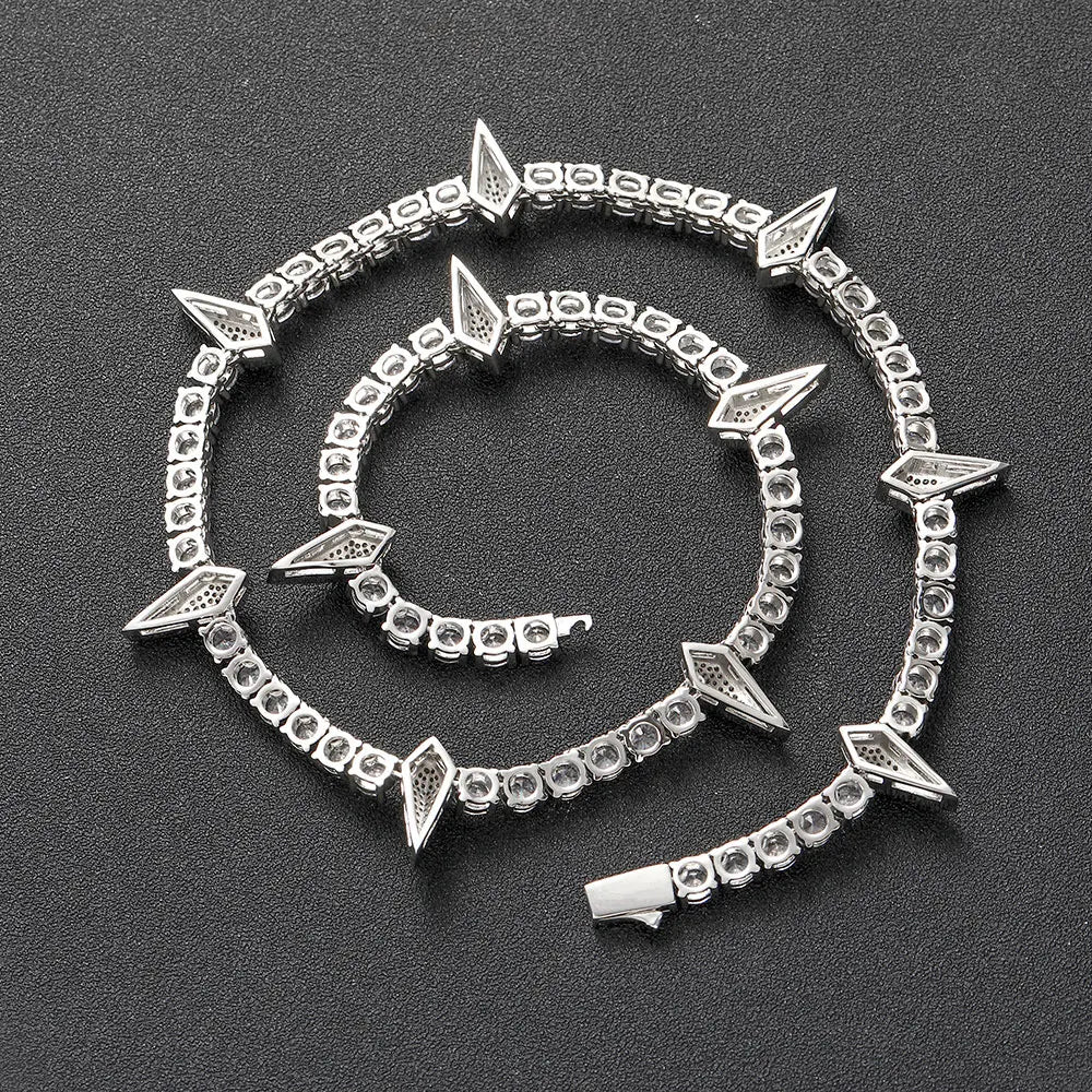 Black Moissanite Tennis Necklace VVS 5MM