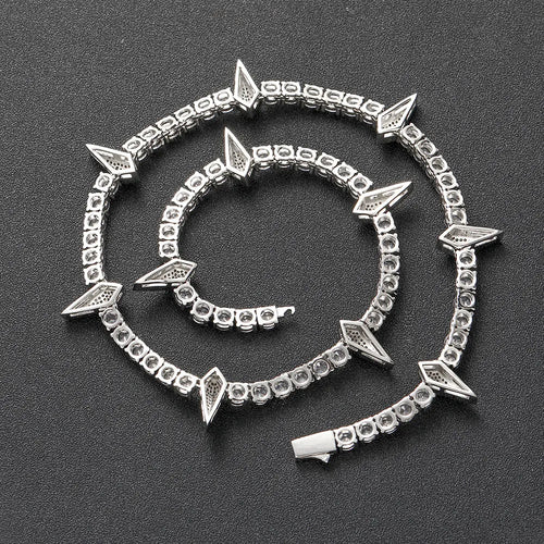 Black Moissanite Tennis Necklace VVS 5MM