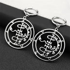 Baphomet Steel Earrings Sigeal Sigil Lucifer Satan