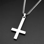 Cross Steel Pendant Upside Down Witchcraft Inverted
