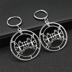 Baphomet Steel Earrings Seal Sallos Hoop Hollow