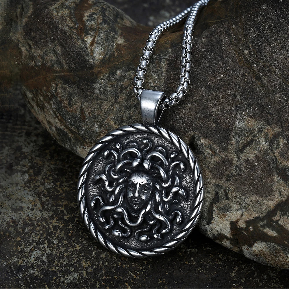 Gothic Medusa Pendant — Stainless Steel