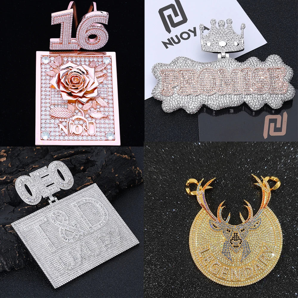 Iced Out Name Number Pendant 3D CZ