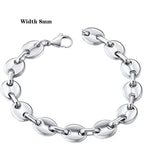 2022 New Trendy 316L Stainless Steel Base Chain Bracelet for Men Women Link Cuban Byzantine Coffee Beans Pig Nose Jewelry Gift